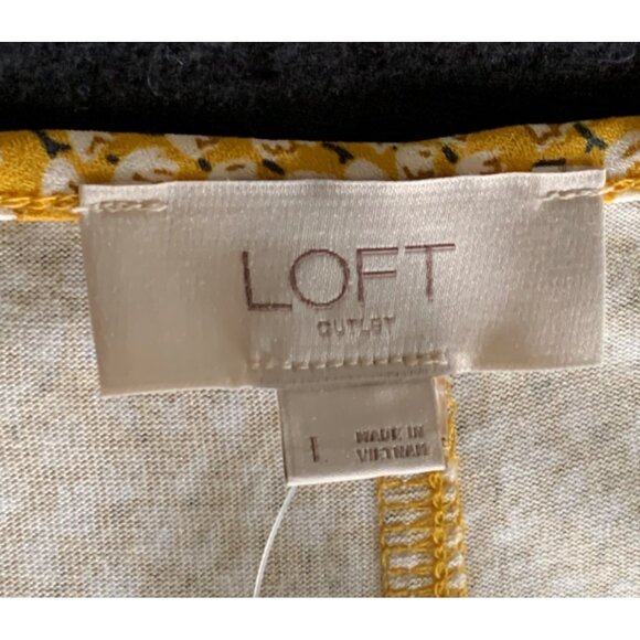 Loft Outlet Womens Yellow Floral Sleeveless Blouse Size Large Summer Top - Picture 2 of 9